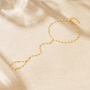 Minimalist Lip Chain Hand Chain Ring Bracelet