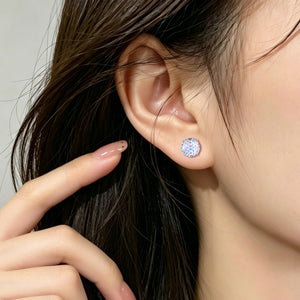 Multicolor Firework Cut CZ Stud Earrings