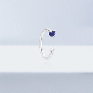 Minimalist Mini Gemstone Open Hoop Earrings