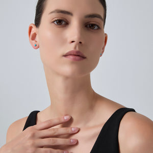 Tiny Small Turquoise Cabochon Stud Earrings