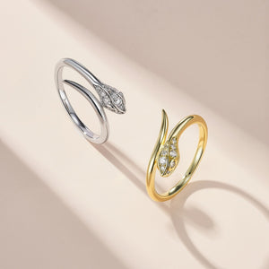 Dainty Moissanite Pave Snake Wrap Band Ring