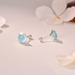 Multicolor Firework Cut CZ Stud Earrings