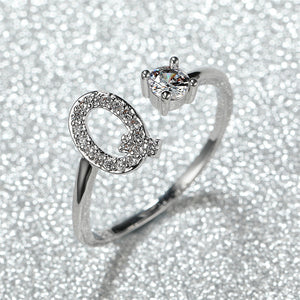 Initial Letter Adjustable Stacking Ring