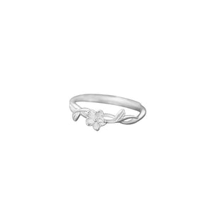 Flower Twist Branch Thin Stackable Open Ring