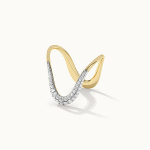 Classic Curved Pave CZ Wishbone Band Ring