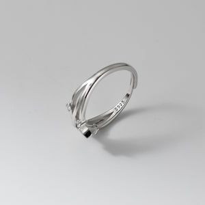 Dainty Star Dual Layer Cross Stack Open Ring