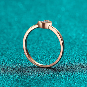Solitaire Heart Moissanite Wedding Band Ring