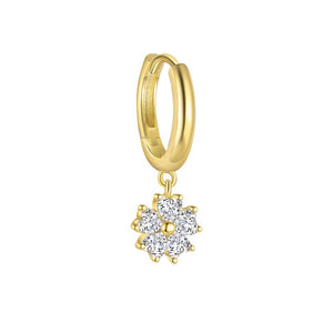 Sparkling Cherry Blossom CZ Flower Earrings