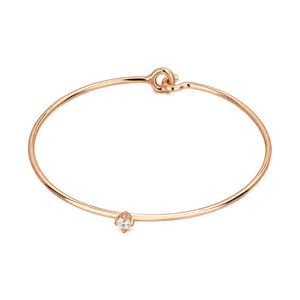 Round Moissanite Hook Clasp Bangle Bracelet
