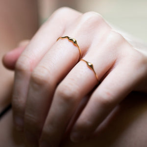 Minimalist Wavy Ripple Stack Thin Band Ring