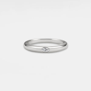 Anello fede nuziale solitario in moissanite