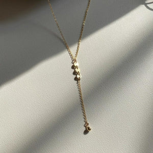 Minimalist Triple Disc Y-Lariat Drop Necklace