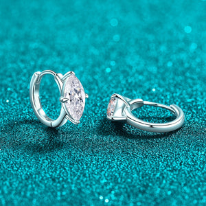 Sparkling Marquise Moissanite Hoop Earrings