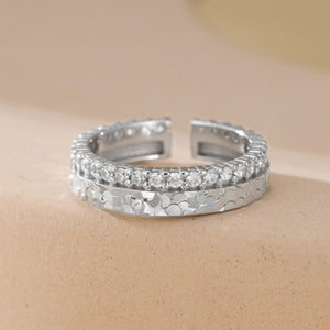 Sparkle Pave CZ Mermaid Scale Open Ring