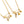 Gold Safety Pin Cross Key Heart Necklace