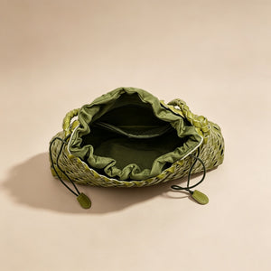 Artisanal Weave Leather Shoulder Handbag