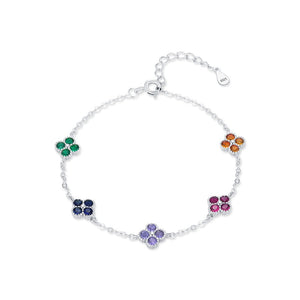 Multi Color Four Leaf Clover Stacking Bracelet