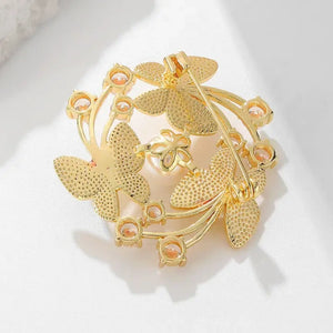 Elegant Pearl Butterfly Statement Brooch