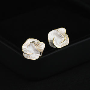 Minimalist Camellia Flower Stud Earrings