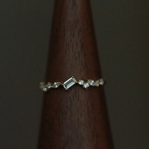 Mixed CZ Cluster Wave Stackable Band Ring