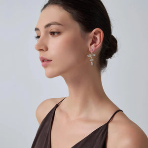 Mismatch Bird Leaf Statement Drop Earrings