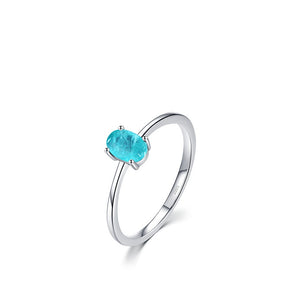 Minimalist Oval Solitaire Gemstone Band Ring