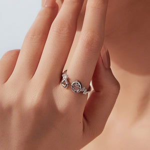 Two-Tone Organic Shape Stackable Open Ring
