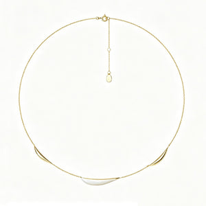 Curved Wave Mother Of Pearl Collar Necklace