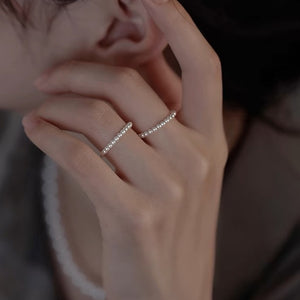 Minimalist Elastic Pearl Beaded Stackable Ring
