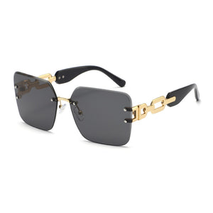 Vintage Oversized Rimless Square Sunglasses