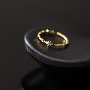 Sparkling Asymmetric Textured Stacking Ring