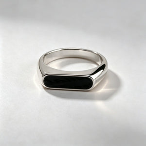 Chic Mother Of Pearl Horizontal Bar Band Ring