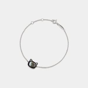 Dainty Mother of Pearl Cat Bracelet
