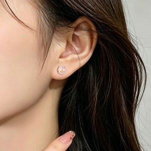 Multicolor Firework Cut CZ Stud Earrings
