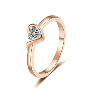 Solitaire Heart Moissanite Wedding Band Ring