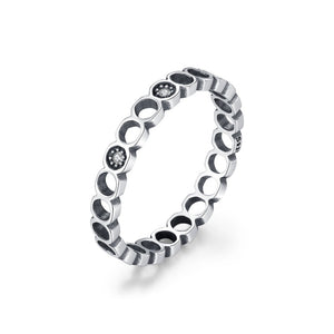 Vintage Dual Moissanite Open Circle Band Ring