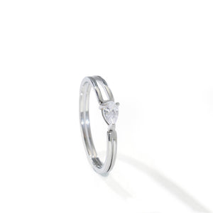 Dainty Pear Cut CZ Double Layered Band Ring