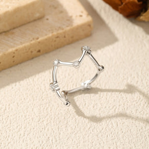 Moissanite Geometric Irregular Line Band Ring