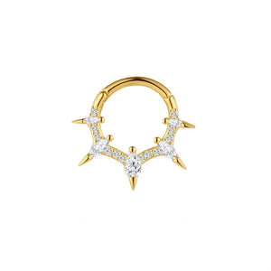 Gothic Spike Crown CZ Cartilage Hoop Earrings