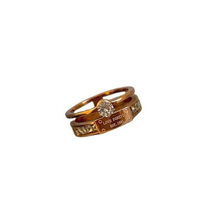 Modern Engraved Layered Double Band Ring