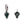 Mismatch Kite Natural Moss Agate CZ Earrings