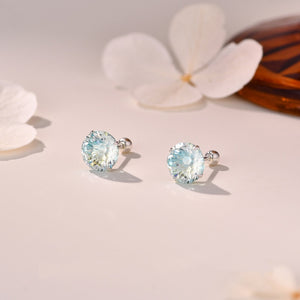 Multicolor Firework Cut CZ Stud Earrings