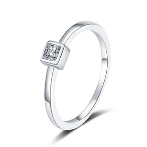 Tiny Princess Moissanite Wedding Band Ring