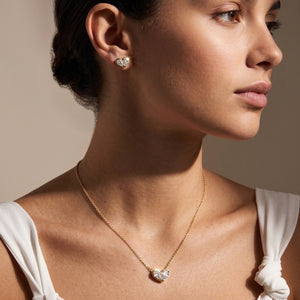 Dual Pear Moissanite Heart Pendant Necklace