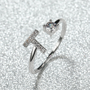 Initial Letter Adjustable Stacking Ring