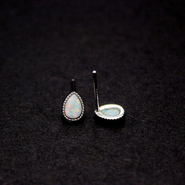 Opal Teardrop Stud Earrings