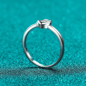 Solitaire Heart Moissanite Wedding Band Ring