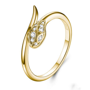 Dainty Moissanite Pave Snake Wrap Band Ring