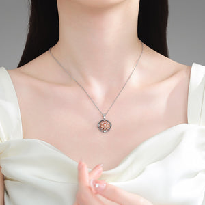 Spinner Floral Compass CZ Pendant Necklace