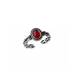 Vintage Double Fish Pattern Oval CZ Open Ring